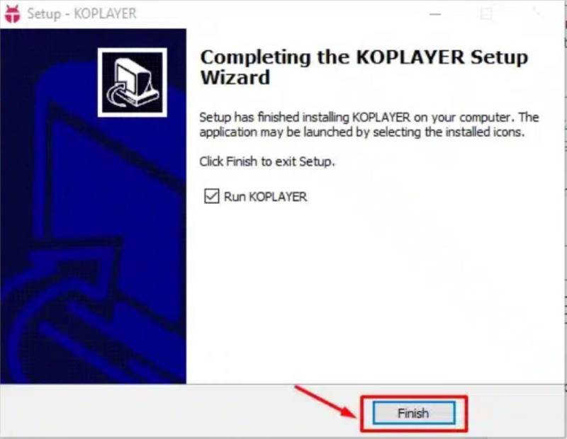 Bước 3: Hoàn thành cài đặt phần mềm KoPlayer